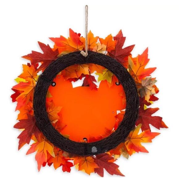Disney Parks Official Fall Mickey Mouse Large Pumpkin Wreath - Picture 2 of 3